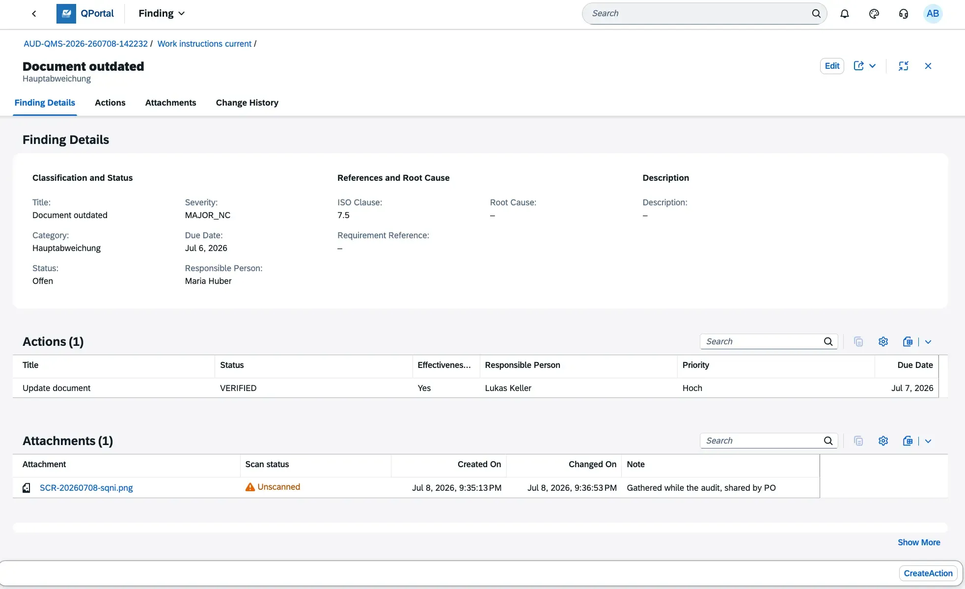 Document nonconformities immediately and assign actions with deadlines.